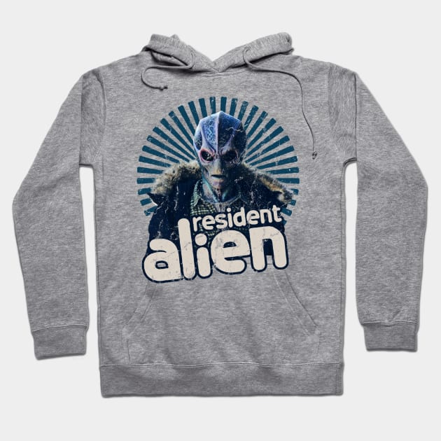 Vintage resident alien Hoodie by MATERAZEKA